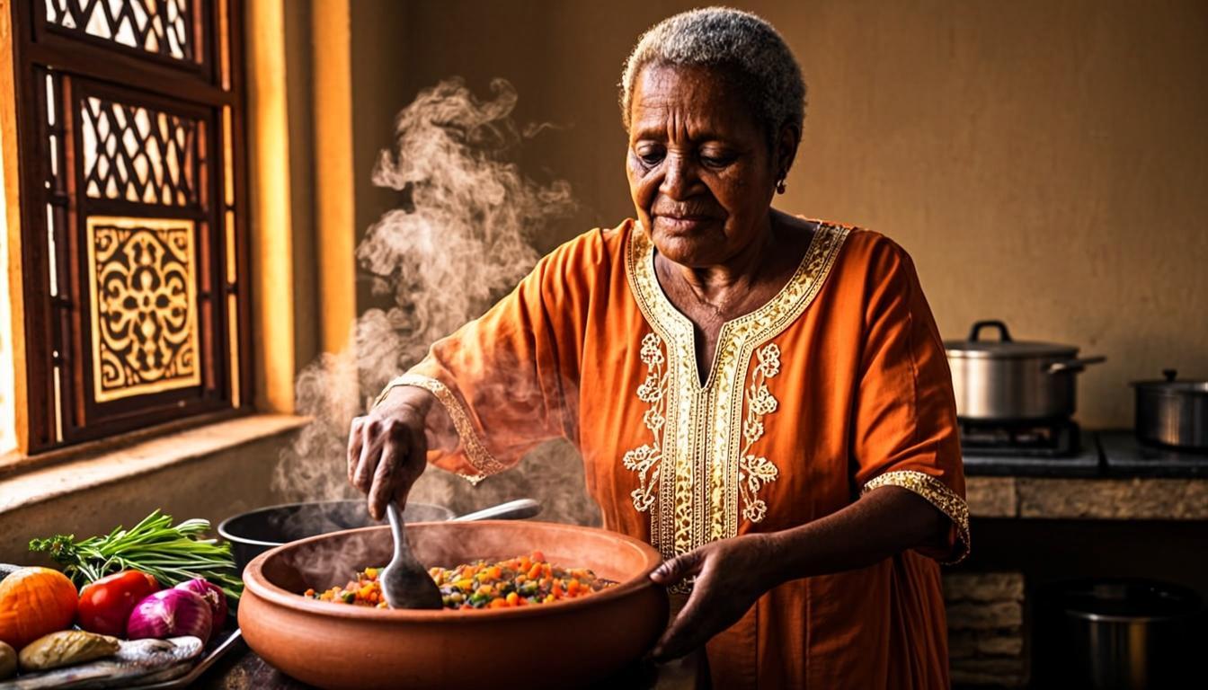 Grand-mère cuisinant